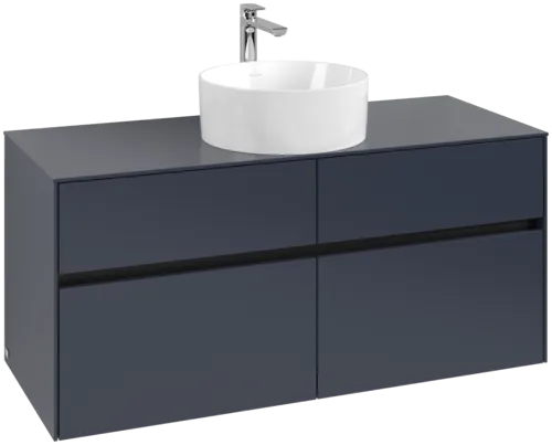 VILLEROY BOCH Toaletní skříňka Collaro, s osvětlením, 4 výsuvy, 1200 x 548 x 500 mm, Marine Blue / Marine Blue #C041B0VQ