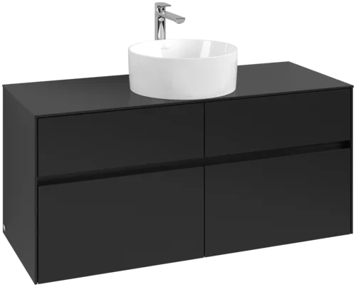VILLEROY BOCH Toaletní skříňka Collaro, s osvětlením, 4 výsuvy, 1200 x 548 x 500 mm, Volcano Black / Volcano Black #C041B0VL