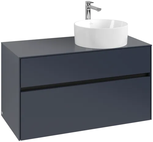 VILLEROY BOCH Collaro toaletní skříňka, s osvětlením, 2 výsuvy, 1000 x 548 x 500 mm, Marine Blue / Marine Blue #C040B0VQ