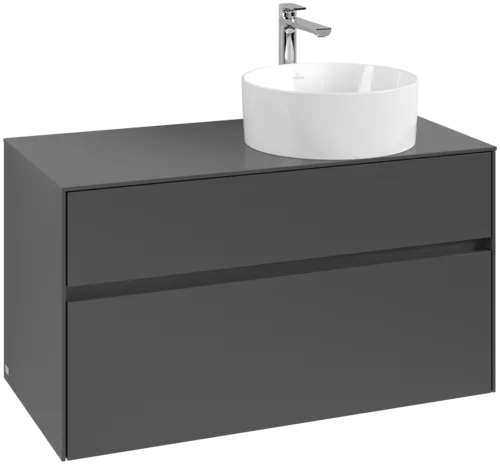 VILLEROY BOCH Collaro toaletní skříňka, s osvětlením, 2 výsuvy, 1000 x 548 x 500 mm, Grafit / Grafit #C040B0VR
