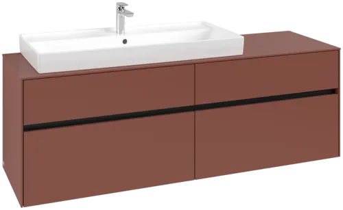 VILLEROY BOCH Toaletní skříňka Collaro, 4 výsuvy, 1600 x 548 x 500 mm, Vínově červená / Vínově červená #C02900AH