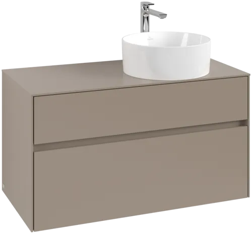 VILLEROY BOCH Toaletní skříňka Collaro, s osvětlením, 2 výsuvy, 1000 x 548 x 500 mm, taupe / taupe #C040B0VM