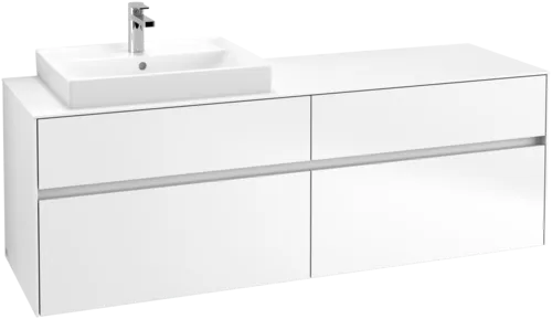 VILLEROY BOCH Toaletní skříňka Collaro, s osvětlením, 4 výsuvy, 1600 x 548 x 500 mm, bílá matná / bílá matná #C022B0MS