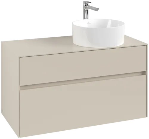 VILLEROY BOCH Toaletní skříňka Collaro, s osvětlením, 2 výsuvy, 1000 x 548 x 500 mm, Cashmere Grey / Cashmere Grey #C040B0VN