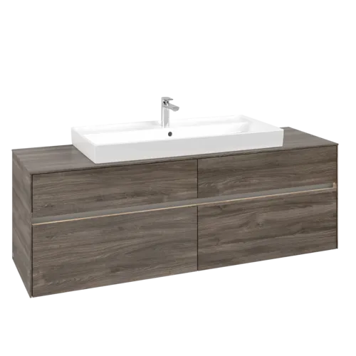 VILLEROY BOCH Umyvadlová skříňka Collaro, s osvětlením, 4 výsuvy, 1600 x 548 x 500 mm, dub kamenný #C031B0RK