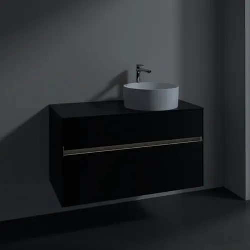 VILLEROY BOCH Collaro toaletní skříňka, s osvětlením, 2 výsuvy, 1000 x 548 x 500 mm, Volcano Black / Volcano Black #C040B0VL, obrázek 5