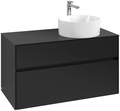 VILLEROY BOCH Collaro toaletní skříňka, s osvětlením, 2 výsuvy, 1000 x 548 x 500 mm, Volcano Black / Volcano Black #C040B0VL