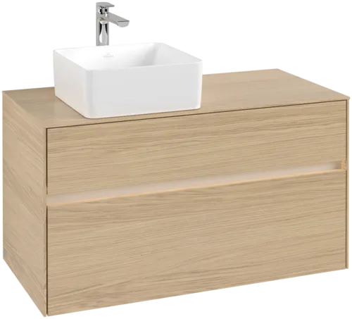 VILLEROY BOCH Toaletní skříňka Collaro, s osvětlením, 2 výsuvy, 1000 x 548 x 500 mm, severský dub / severský dub #C039B0VJ