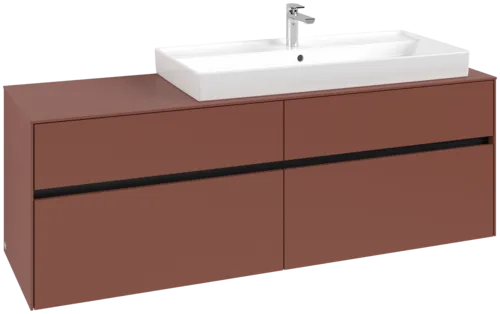 VILLEROY BOCH Toaletní skříňka Collaro, 4 výsuvy, 1600 x 548 x 500 mm, Vínově červená / Vínově červená #C03000AH