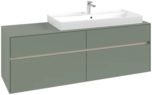 VILLEROY BOCH Toaletní skříňka Collaro, 4 výsuvy, 1600 x 548 x 500 mm, Soft Green / Soft Green #C03000AF