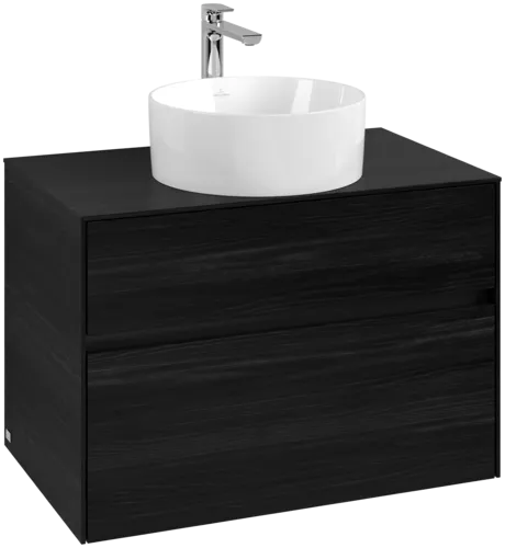 VILLEROY BOCH Toaletní skříňka Collaro, 2 výsuvy, 800 x 548 x 500 mm, černý dub / černý dub #C03700AB