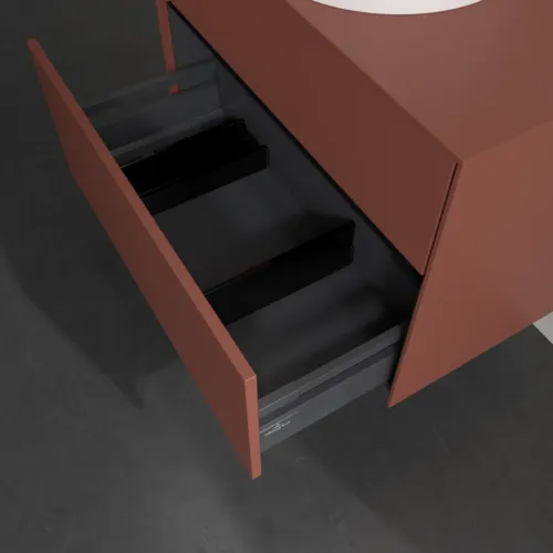 VILLEROY BOCH Toaletní skříňka Collaro, 2 výsuvy, 800 x 548 x 500 mm, vínově červená / vínově červená #C03700AH, obrázek 6