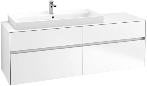VILLEROY BOCH Toaletní skříňka Collaro, s osvětlením, 4 výsuvy, 1600 x 548 x 500 mm, bílá matná / bílá matná #C029B0MS