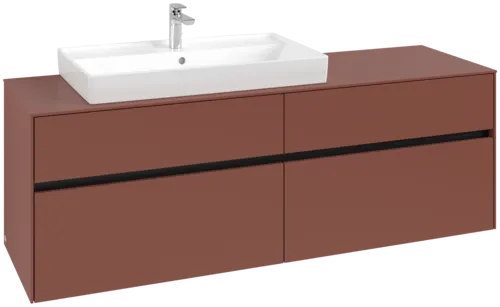 VILLEROY BOCH Toaletní skříňka Collaro, s osvětlením, 4 výsuvy, 1600 x 548 x 500 mm, Vínově červená / Vínově červená #C026B0AH