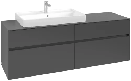 VILLEROY BOCH Toaletní skříňka Collaro, 4 výsuvy, 1600 x 548 x 500 mm, grafitová / grafitová #C02600VR