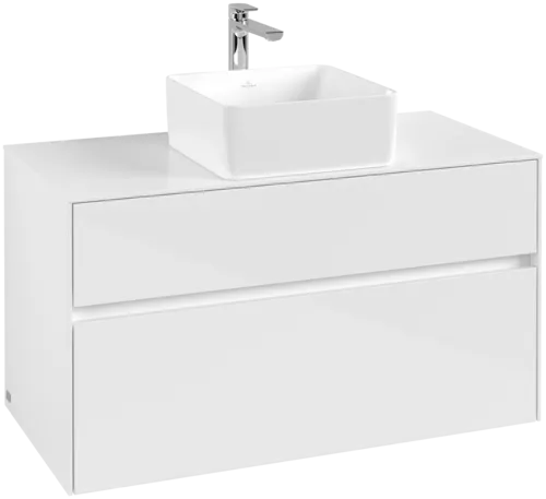 VILLEROY BOCH Umyvadlová skříňka Collaro, 2 zásuvky, 1000 x 548 x 500 mm, lesklá bílá / lesklá bílá #C03800DH