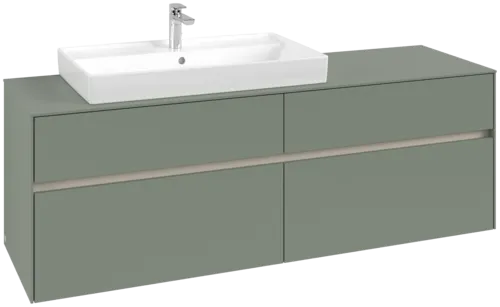 VILLEROY BOCH Toaletní skříňka Collaro, s osvětlením, 4 výsuvy, 1600 x 548 x 500 mm, Soft Green / Soft Green #C026B0AF