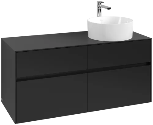 VILLEROY BOCH Toaletní skříňka Collaro, 4 výsuvy, 1200 x 548 x 500 mm, Volcano Black / Volcano Black #C04300VL