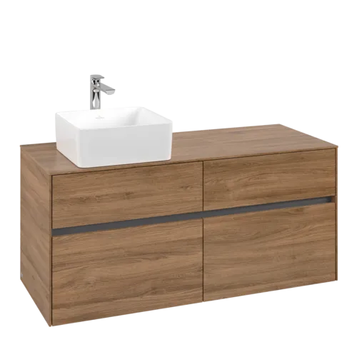 VILLEROY BOCH Toaletní skříňka Collaro, 4 výsuvy, 1200 x 548 x 500 mm, dub Kansas #C04200RH