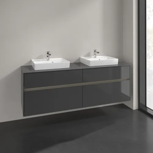 VILLEROY BOCH Toaletní skříňka Collaro, s osvětlením, 4 výsuvy, 1600 x 548 x 500 mm, lesklá šedá / lesklá šedá #C021B0FP, obrázek 2