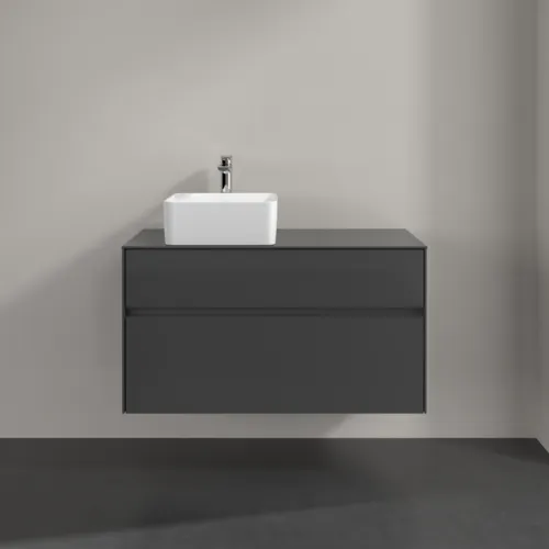 VILLEROY BOCH Toaletní skříňka Collaro, 2 výsuvy, 1000 x 548 x 500 mm, lesklá šedá / lesklá šedá #C03900FP, obrázek 3
