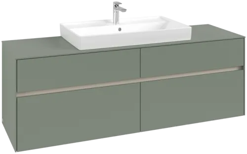 VILLEROY BOCH Toaletní skříňka Collaro, 4 výsuvy, 1600 x 548 x 500 mm, Soft Green / Soft Green #C02800AF