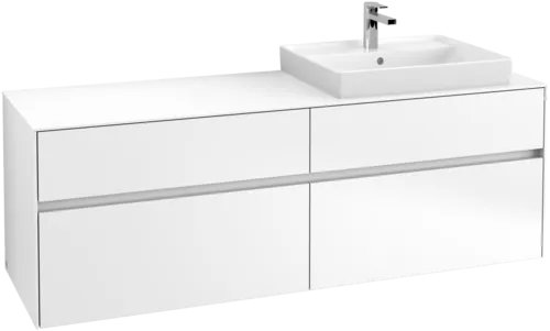 VILLEROY BOCH Toaletní skříňka Collaro, s osvětlením, 4 výsuvy, 1600 x 548 x 500 mm, bílá matná / bílá matná #C023B0MS