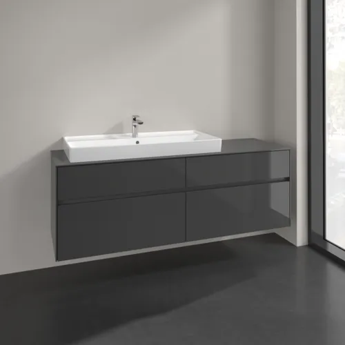 VILLEROY BOCH Toaletní skříňka Collaro, 4 výsuvy, 1600 x 548 x 500 mm, lesklá šedá / lesklá šedá #C02900FP, obrázek 2