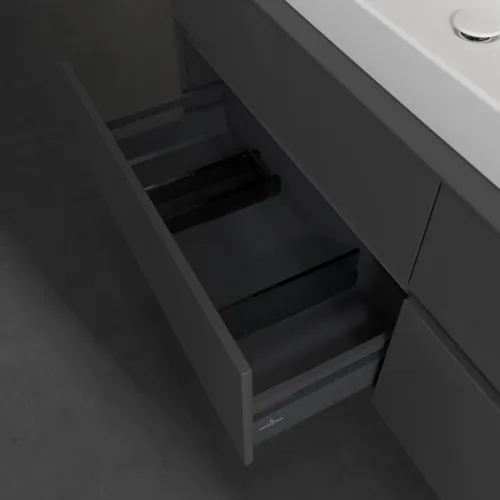 VILLEROY BOCH Toaletní skříňka Collaro, 4 výsuvy, 1600 x 548 x 500 mm, lesklá šedá / lesklá šedá #C02900FP, obrázek 6