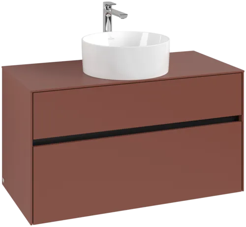 VILLEROY BOCH Toaletní skříňka Collaro, 2 výsuvy, 1000 x 548 x 500 mm, vínově červená / vínově červená #C03800AH