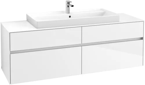 VILLEROY BOCH Toaletní skříňka Collaro, 4 výsuvy, 1600 x 548 x 500 mm, lesklá bílá / lesklá bílá #C03100DH