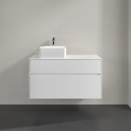 VILLEROY BOCH Umyvadlová skříňka Collaro, 2 zásuvky, 1000 x 548 x 500 mm, lesklá bílá / lesklá bílá #C03900DH, obrázek 3