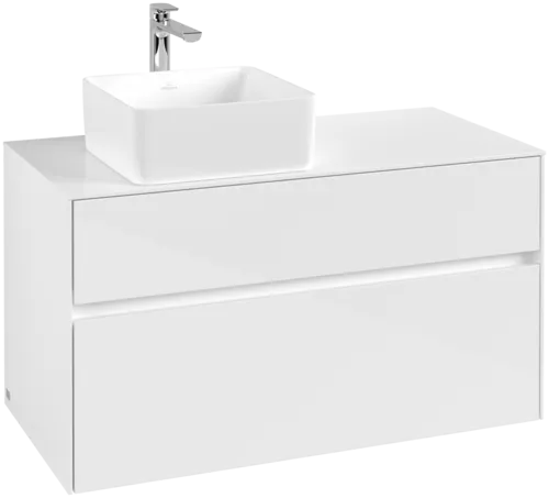 VILLEROY BOCH Umyvadlová skříňka Collaro, 2 zásuvky, 1000 x 548 x 500 mm, lesklá bílá / lesklá bílá #C03900DH