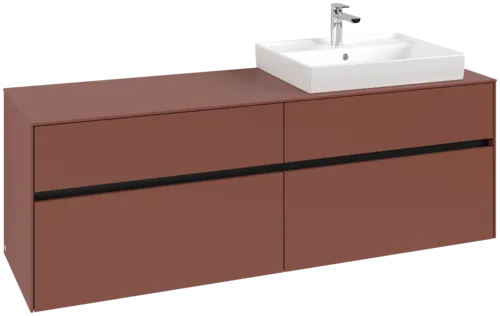 VILLEROY BOCH Toaletní skříňka Collaro, 4 výsuvy, 1600 x 548 x 500 mm, Vínově červená / Vínově červená #C02300AH