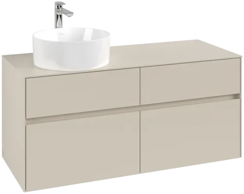 VILLEROY BOCH Toaletní skříňka Collaro, 4 výsuvy, 1200 x 548 x 500 mm, Cashmere Grey / Cashmere Grey #C04200VN