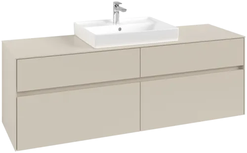 VILLEROY BOCH Toaletní skříňka Collaro, 4 výsuvy, 1600 x 548 x 500 mm, Cashmere Grey / Cashmere Grey #C02500VN