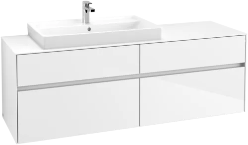 VILLEROY BOCH Toaletní skříňka Collaro, s osvětlením, 4 výsuvy, 1600 x 548 x 500 mm, lesklá bílá / lesklá bílá #C026B0DH