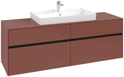 VILLEROY BOCH Toaletní skříňka Collaro, 4 výsuvy, 1600 x 548 x 500 mm, Vínově červená / Vínově červená #C02800AH
