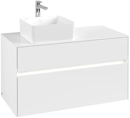 VILLEROY BOCH Collaro toaletní skříňka, s osvětlením, 2 výsuvy, 1000 x 548 x 500 mm, bílá matná / bílá matná #C039B0MS