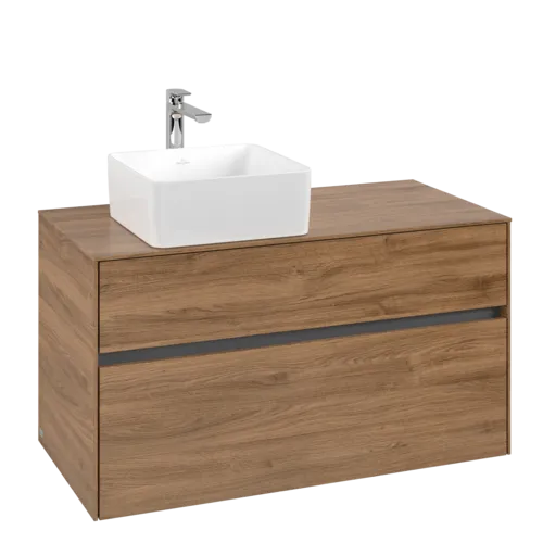 VILLEROY BOCH Toaletní skříňka Collaro, 2 výsuvy, 1000 x 548 x 500 mm, dub Kansas #C03900RH
