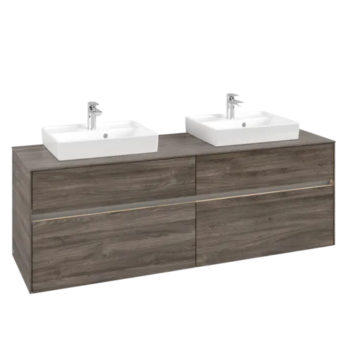 VILLEROY BOCH Umyvadlová skříňka Collaro, s osvětlením, 4 výsuvy, 1600 x 548 x 500 mm, dub kamenný #C021B0RK