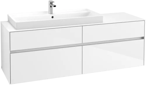 VILLEROY BOCH Toaletní skříňka Collaro, s osvětlením, 4 výsuvy, 1600 x 548 x 500 mm, lesklá bílá / lesklá bílá #C029B0DH