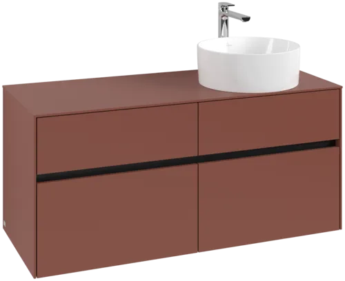 VILLEROY BOCH Toaletní skříňka Collaro, 4 výsuvy, 1200 x 548 x 500 mm, Vínově červená / Vínově červená #C04300AH