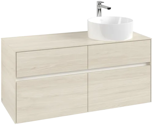 VILLEROY BOCH Toaletní skříňka Collaro, 4 výsuvy, 1200 x 548 x 500 mm, bílý dub / bílý dub #C04300AA