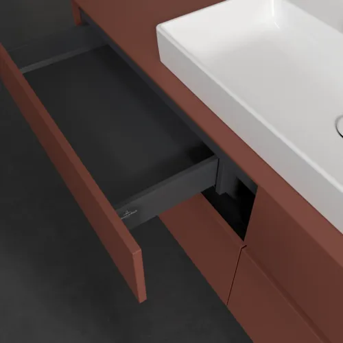 VILLEROY BOCH Toaletní skříňka Collaro, s osvětlením, 4 výsuvy, 1600 x 548 x 500 mm, Vínově červená / Vínově červená #C028B0AH, obrázek 8