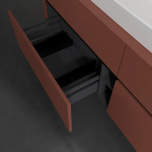 VILLEROY BOCH Toaletní skříňka Collaro, s osvětlením, 4 výsuvy, 1600 x 548 x 500 mm, Vínově červená / Vínově červená #C028B0AH, obrázek 7