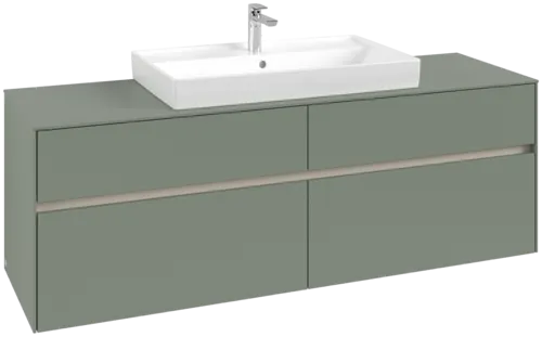 VILLEROY BOCH Toaletní skříňka Collaro, s osvětlením, 4 výsuvy, 1600 x 548 x 500 mm, Soft Green / Soft Green #C028B0AF