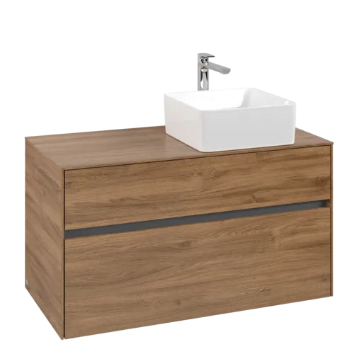 VILLEROY BOCH Toaletní skříňka Collaro, 2 výsuvy, 1000 x 548 x 500 mm, dub Kansas #C04000RH