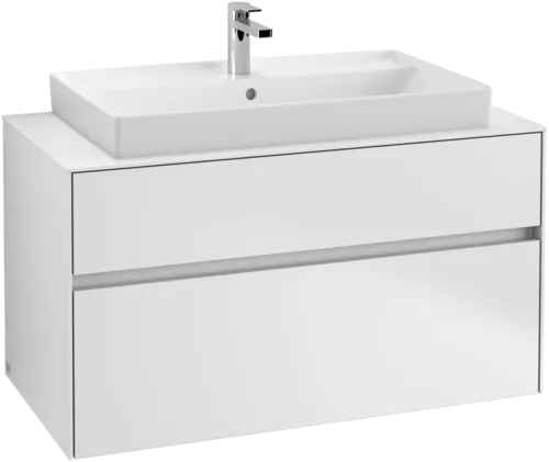VILLEROY BOCH Collaro toaletní skříňka, s osvětlením, 2 výsuvy, 1000 x 548 x 500 mm, bílá matná / bílá matná #C020B0MS
