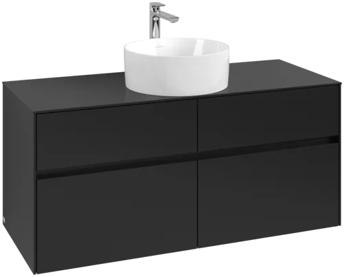 VILLEROY BOCH Toaletní skříňka Collaro, 4 výsuvy, 1200 x 548 x 500 mm, Volcano Black / Volcano Black #C04100VL